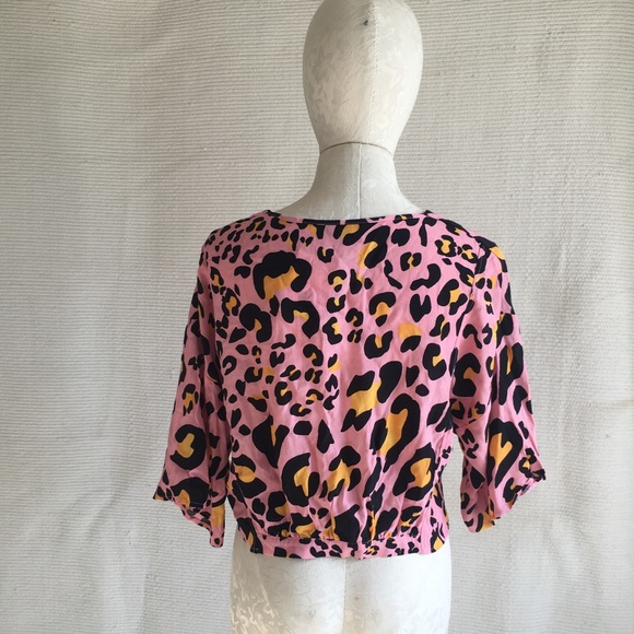 Topshop Animal Print Kimono Blouse Shirt Jacket - Picture 3 of 8